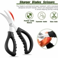 BRIDAY Küchenschere Für Meeresfrüchte Multifunktionale Edelstahlschere Meeresfrüchte Fisch Krabben Garnelen Hummerschere Geeignet Für Küche Meeresfrüchte Schälwerkzeuge (3, Schwarz) 9 BRIDAY Küchenschere Für Meeresfrüchte Multifunktionale Edelstahlschere Meeresfrüchte Fisch Krabben Garnelen Hummerschere Geeignet Für Küche Meeresfrüchte Schälwerkzeuge (3, Schwarz) -Angebote Schneidwerkzeug Store 41865329 5