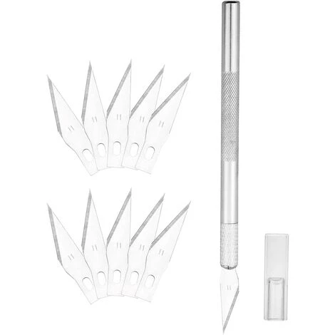 BRIDAY 13 Stück Kreatives Hobbymesser Präzisionsmesser Hobbymesser Bastelmesser Mit Ersatzklingen, Mit Schutzkappe 1 BRIDAY 13 Stück Kreatives Hobbymesser Präzisionsmesser Hobbymesser Bastelmesser Mit Ersatzklingen, Mit Schutzkappe