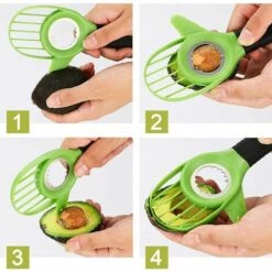 BRIDAY Avocadoschneider, 3 In 1 Avocadoschneider, Avocadoschäler Geeignet Für Kiwi, Drachenfrucht, Mango -Angebote Schneidwerkzeug Store 42242178 3