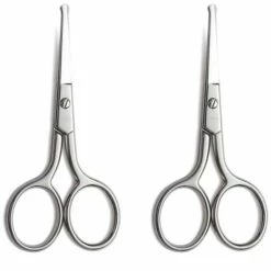 ILOVEMILAN 2 Stück Schere Mit Runder Spitze Und Mini-Augenbrauen- Und Wimpernnagelschere
