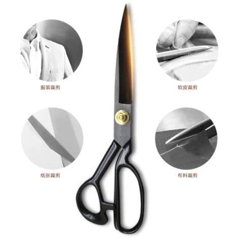 ILoveMilan Professionelle Nähschere Schneiderschere Scharfe Stoffschere Klassische Nähschere Edelstahl Lange Klinge (8 Zoll Schwarz) 5 ILoveMilan Professionelle Nähschere Schneiderschere Scharfe Stoffschere Klassische Nähschere Edelstahl Lange Klinge (8 Zoll Schwarz) – Bild 5