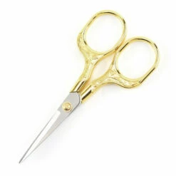 ILoveMilan Vintage Blumenmuster Nähte Klassische Stickerei Geschmiedete Edelstahl Schneiderschere (Gold)