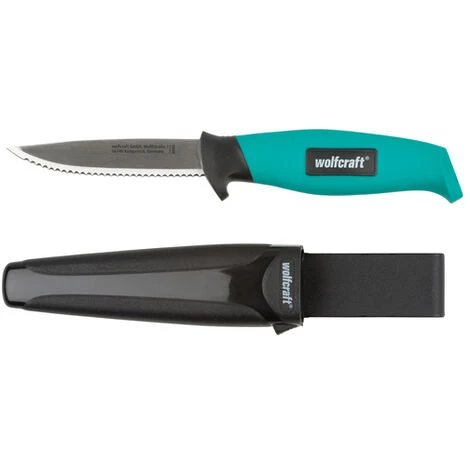 Wolfcraft Outdoormesser Mit Gezahnter Klinge Und Köcher 2 Wolfcraft Outdoormesser Mit Gezahnter Klinge Und Köcher – Bild 2