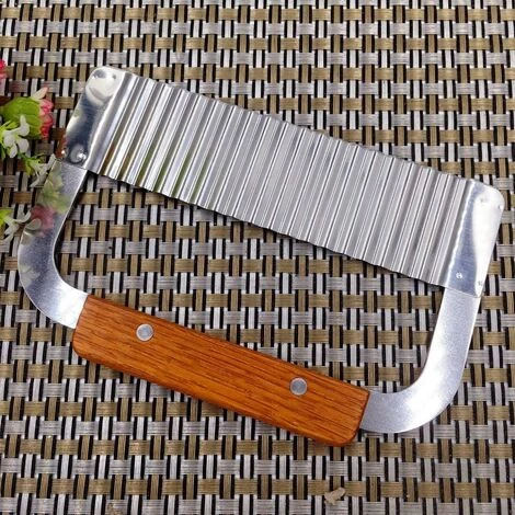 ILOVEMILAN Edelstahl Pommes Frites Cutter, Holzgriff Wellenschneider 2 Stück 4 ILOVEMILAN Edelstahl Pommes Frites Cutter, Holzgriff Wellenschneider 2 Stück – Bild 4