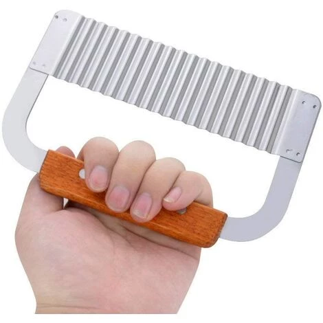 ILOVEMILAN Edelstahl Pommes Frites Cutter, Holzgriff Wellenschneider 2 Stück 5 ILOVEMILAN Edelstahl Pommes Frites Cutter, Holzgriff Wellenschneider 2 Stück – Bild 5