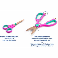 MAXIMEX Scherenset Titan-beschichtet Pink 5tlg.Schere Edelstahl Haushaltscheren Scissors -Angebote Schneidwerkzeug Store 43634008 5