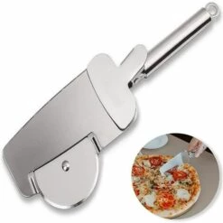 BRIDAY Pizzarad, 4 In 1 Pizzaschneider Multifunktions-Pizzamesser, Pizzaschneider Aus Lebensmittelechtem Edelstahl Pizzaschneider, Pizzaschaufel, Spülmaschinenfest
