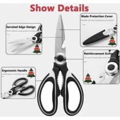 BRIDAY Küchenschere 2 STÜCK, Hochleistungs-Küchenschere, Küchenschere, Edelstahl-Küchenschere Für Huhn, Geflügel, Fisch, Fleis -Angebote Schneidwerkzeug Store 45294631 3