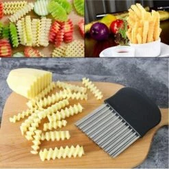 BRIDAY Kartoffelschneider ， Montessori Kindermesser ， Gewellter Edelstahl Gemüseschneider ， Für Pommes Frites, Gemüse, Karotten, Zwiebeln, Gurken, 2 Stück -Angebote Schneidwerkzeug Store 45296312 3