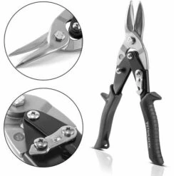 STAHLWERK Robuste Profi-Blechschere Geradeschnitt Durchlaufblechschere Handblechschere Aus Chrom-Vanadium Stahl Für Bleche Bis 1,25 Mm