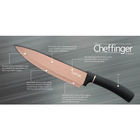 Cheffinger 6 Teile Rose Gold Schwarz Messerset Messer Fleischmesser Brotmesser 4 Cheffinger 6 Teile Rose Gold Schwarz Messerset Messer Fleischmesser Brotmesser – Bild 4