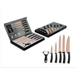 Cheffinger 6 Teile Rose Gold Schwarz Messerset Messer Fleischmesser Brotmesser 9 Cheffinger 6 Teile Rose Gold Schwarz Messerset Messer Fleischmesser Brotmesser -Angebote Schneidwerkzeug Store 47114655 5