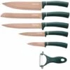Cheffinger 6 Teile Rose Gold Grün Messerset Messer Fleischmesser Brotmesser