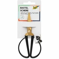 FOLIA 776 - BASTELSCHERE, GOLD, CA. 14,5 CM LANG, ZUM FILIGRANEN SCHNEIDEN VON PAPIER, KARTON, STOFF, PFLANZEN, WOLLE, GARN, USW