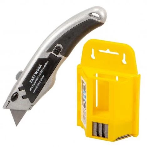 MARKENLOS Cuttermesser Mit 55 Trapezklingen Universalklingenmesser Cutter Mit Ersatzklingenspender 1 MARKENLOS Cuttermesser Mit 55 Trapezklingen Universalklingenmesser Cutter Mit Ersatzklingenspender