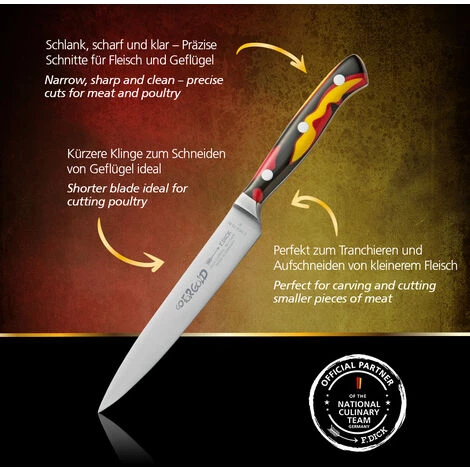F. DICK Premier Plus GO FOR GOLD Tranchiermesser 15 Cm Scharfes KŸchenmesser 2 F. DICK Premier Plus GO FOR GOLD Tranchiermesser 15 Cm Scharfes KŸchenmesser – Bild 2