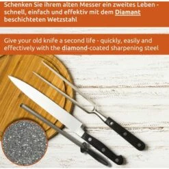 ECENCE Wetzstahl Messer-schleifer Diamant Wetzstab Messerschärfer Schleifstab Oval 25cm -Angebote Schneidwerkzeug Store 51946305 5