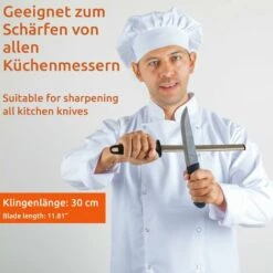 ECENCE Wetzstahl Messer-schleifer Diamant Wetzstab Messerschärfer Schleifstab Oval 30cm -Angebote Schneidwerkzeug Store 51946311 3