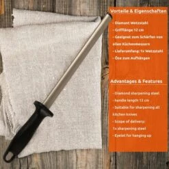 ECENCE Wetzstahl Messer-schleifer Diamant Wetzstab Messerschärfer Schleifstab Oval 30cm -Angebote Schneidwerkzeug Store 51946311 4