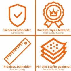 ECENCE Rollschneider Rollmesser Stoffschneider Rundschneider + Ersatzklinge 45mm -Angebote Schneidwerkzeug Store 51946367 4
