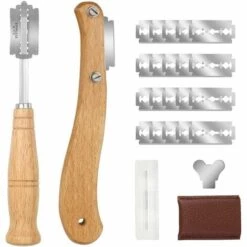 LangRay Baker's Bread Blade, Brotmesser-Schneidwerkzeug Mit 20 Edelstahlklingen Für DIY-Gravur Von Brotmustern