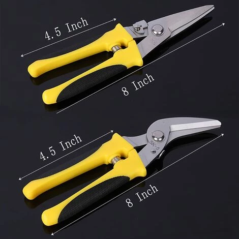 TINOR Blechschere Metallschere Ideal Für Werkzeuge Zum Reparieren Und Schneiden Von Metalldraht,Gerader Mund Und Gebogener Mund 210MM 2 Stück 2 TINOR Blechschere Metallschere Ideal Für Werkzeuge Zum Reparieren Und Schneiden Von Metalldraht,Gerader Mund Und Gebogener Mund 210MM 2 Stück – Bild 2