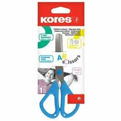 KORES KINDERBASTELSCHERE ABC IN 4 TRENDIGEN FARBEN, AB 4 JAHREN, FÜR RECHTS- UND LINKSHÄNDER MIT ROSTFREIER ABGERUNDETER KLINGE