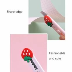 5 Stück Mini-Kistenschneider, Betterlife Tragbarer Einziehbarer Brieföffner Schreibwarenmesser Mit 5 Designs (Avocado+Erdbeere+Orange+Pfirsich+Kleines Mädchen) -Angebote Schneidwerkzeug Store 54098299 3