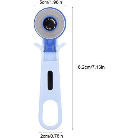 OCXIN Blauer Rollschneider, 45 Mm, Nähzubehör, Roller, Rund, Zum Basteln, Für Leder, Für Stoff-Nadelarbeiten (45 Mm) 2 OCXIN Blauer Rollschneider, 45 Mm, Nähzubehör, Roller, Rund, Zum Basteln, Für Leder, Für Stoff-Nadelarbeiten (45 Mm) – Bild 2