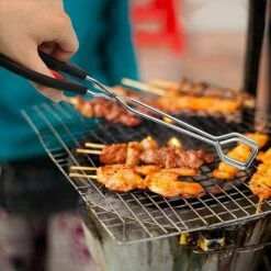 BEARSU 2 Grillzangen, Edelstahl-Scherenzangen, Küchen-Lebensmittelklammern, Grillbuffet, Lebensmittelscherenzange Mit Rutschfester Beschichtung Für Das Verschütten Von Lebensmitteln -Angebote Schneidwerkzeug Store 54400518 5