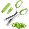 ILOVEMILAN Kräuterschere, 5-Klingen-Schere Kräuterschere Für Aromatische Kräuter, Ausgestattet Mit Reinigungskamm
