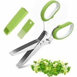 ILOVEMILAN Kräuterschere, 5-Klingen-Schere Kräuterschere Für Aromatische Kräuter, Ausgestattet Mit Reinigungskamm