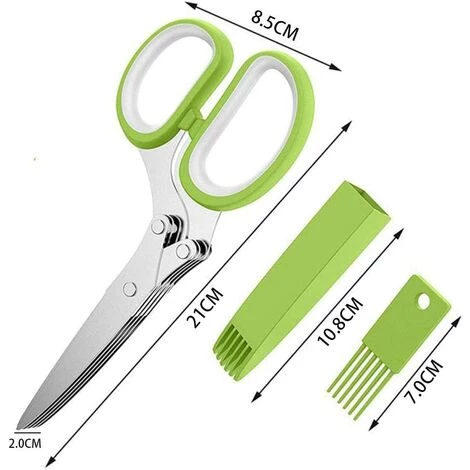 ILOVEMILAN Kräuterschere, 5-Klingen-Schere Kräuterschere Für Aromatische Kräuter, Ausgestattet Mit Reinigungskamm 2 ILOVEMILAN Kräuterschere, 5-Klingen-Schere Kräuterschere Für Aromatische Kräuter, Ausgestattet Mit Reinigungskamm – Bild 2