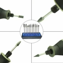 QERSTA 10 Stück Wolframkarbid-Frässtifte, Metallgrat-Schleifkopf Für Dremel-Rotationswerkzeuge, Schleifer Und Holzbearbeitung, Gravieren, Metallpolieren -Angebote Schneidwerkzeug Store 54919849 3