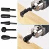 LANGRAY 1/4" 6mm Rotary Burr Set Elektrowerkzeuge Holzschleifen Gravieren Carving File Raspel Bohrer Rotary Burrs Schaft Bit Set Für Holzbearbeitungsset 5 Stück (Schwarz)