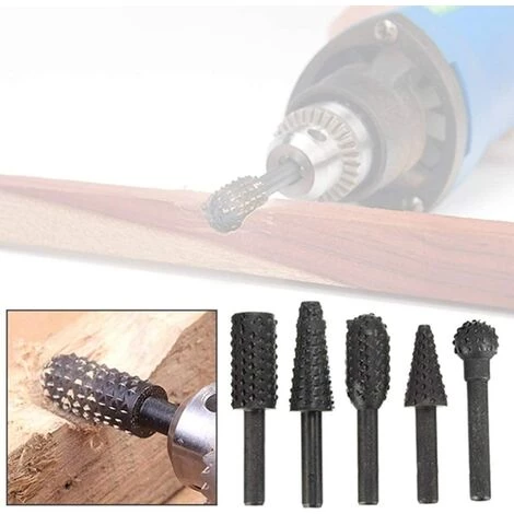 LANGRAY 1/4" 6mm Rotary Burr Set Elektrowerkzeuge Holzschleifen Gravieren Carving File Raspel Bohrer Rotary Burrs Schaft Bit Set Für Holzbearbeitungsset 5 Stück (Schwarz) 2 LANGRAY 1/4" 6mm Rotary Burr Set Elektrowerkzeuge Holzschleifen Gravieren Carving File Raspel Bohrer Rotary Burrs Schaft Bit Set Für Holzbearbeitungsset 5 Stück (Schwarz) – Bild 2