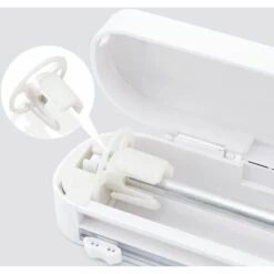 LIFCAUSAL Saugnapf-Frischhaltefolie-Schiebeschneider, Verstellbare Länge, Haushaltsteiler, Aufbewahrung Und Schneidebox, Kreatives Küchenzubehör (1 Cutter + 1 Plastikfolie) -Angebote Schneidwerkzeug Store 55636938 5