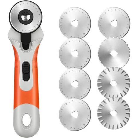 OYLDA 45-mm-Rotationsschneider-Set Mit 7 Ersatzrotationsklingen Sicherheitsverschluss 1 OYLDA 45-mm-Rotationsschneider-Set Mit 7 Ersatzrotationsklingen Sicherheitsverschluss