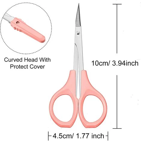 MODOU 2er-Pack Gebogene Bastelschere Kleine Schere Schönheits-Augenbrauenschere Edelstahl-Trimmschere Für Augenbrauen-Wimpern-Verlängerung Gesichts-Nasen-Haar 2 MODOU 2er-Pack Gebogene Bastelschere Kleine Schere Schönheits-Augenbrauenschere Edelstahl-Trimmschere Für Augenbrauen-Wimpern-Verlängerung Gesichts-Nasen-Haar – Bild 2