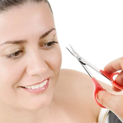 MODOU 2er-Pack Gebogene Bastelschere Kleine Schere Schönheits-Augenbrauenschere Edelstahl-Trimmschere Für Augenbrauen-Wimpern-Verlängerung Gesichts-Nasen-Haar 3 MODOU 2er-Pack Gebogene Bastelschere Kleine Schere Schönheits-Augenbrauenschere Edelstahl-Trimmschere Für Augenbrauen-Wimpern-Verlängerung Gesichts-Nasen-Haar – Bild 3