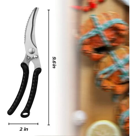 MODOU Küchenschere, Federgeflügelschere Edelstahl-Kochschere Für Knochen, Huhn, Geflügel, Fisch, Lebensmittel, Fleisch. (Schwarz) 2 MODOU Küchenschere, Federgeflügelschere Edelstahl-Kochschere Für Knochen, Huhn, Geflügel, Fisch, Lebensmittel, Fleisch. (Schwarz) – Bild 2