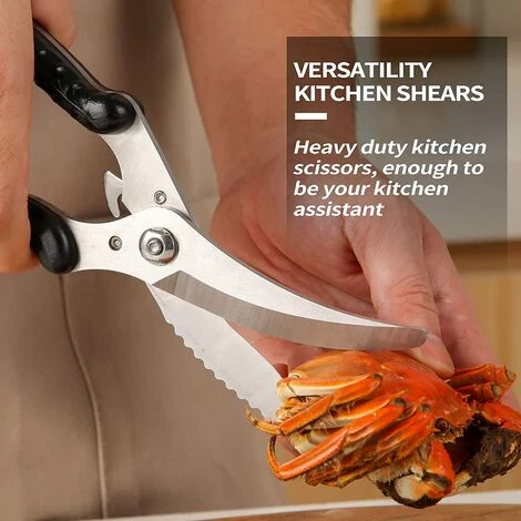 MODOU Küchenschere, Federgeflügelschere Edelstahl-Kochschere Für Knochen, Huhn, Geflügel, Fisch, Lebensmittel, Fleisch. (Schwarz) 5 MODOU Küchenschere, Federgeflügelschere Edelstahl-Kochschere Für Knochen, Huhn, Geflügel, Fisch, Lebensmittel, Fleisch. (Schwarz) – Bild 5