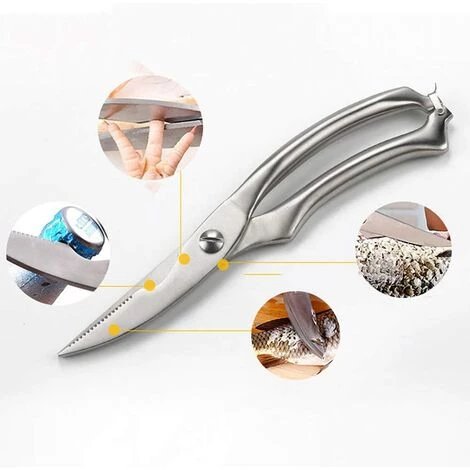 MODOU Hochleistungs-Geflügelschere Aus Edelstahl Für Knochen, Huhn, Fleisch, Fisch, Meeresfrüchte, BBQ, Gemüse. Lebensmittelschere. Alle Metallscheren 4 MODOU Hochleistungs-Geflügelschere Aus Edelstahl Für Knochen, Huhn, Fleisch, Fisch, Meeresfrüchte, BBQ, Gemüse. Lebensmittelschere. Alle Metallscheren – Bild 4