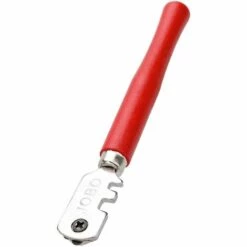 HAPPYSHOPPING 6-Rad-Glasschneider, Multifunktionaler Glasfliesen-Spiegelschneider, Holzgriff, Bleistift-Stil, Glasschneiderolle,Rot