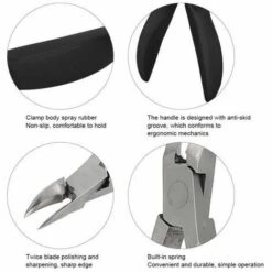 FUIENKO Nagelhautzange Edelstahl Nagelknipser Abgestorbene Haut Zange Nagelhaut Pediküre Cutter(Schwarz -Angebote Schneidwerkzeug Store 56424867 3