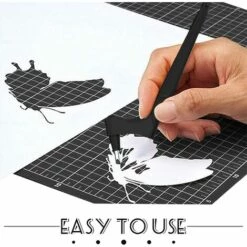 TINOR Kunst Schneidewerkzeug, 2 Stücke Rotierendes Bastelmesser, Präzisions Edelstahl Bastelmesser, Für Handwerk, Hobby, Scrapbooking, Schablone (Schwarz)