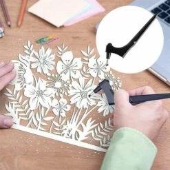 TINOR Kunst Schneidewerkzeug, 2 Stücke Rotierendes Bastelmesser, Präzisions Edelstahl Bastelmesser, Für Handwerk, Hobby, Scrapbooking, Schablone (Schwarz) -Angebote Schneidwerkzeug Store 56760218 4