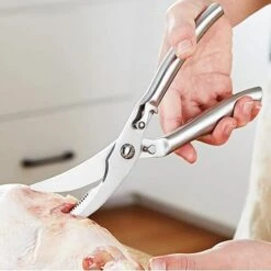 ILOVEMILAN Geflügelschere, Profi-Küchenschere, Edelstahl-Geflügelschere, Federmechanismus, Langlebig, Für Hähnchen, Knochen, Geflügel, Fleisch, Gemüse