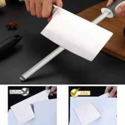 OCXIN 31CM Diamant Wetzstahl Messerschärfer Stab 600 Körnung, Professionelle Wetzstab Für Koch, Wetzstahl Schleifstab Für Küche Haus Jagd -Angebote Schneidwerkzeug Store 58107584 4