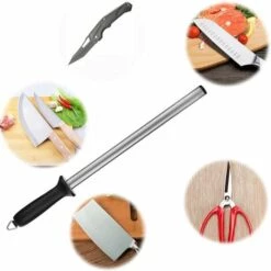 OCXIN 31CM Diamant Wetzstahl Messerschärfer Stab 600 Körnung, Professionelle Wetzstab Für Koch, Wetzstahl Schleifstab Für Küche Haus Jagd -Angebote Schneidwerkzeug Store 58107584 5